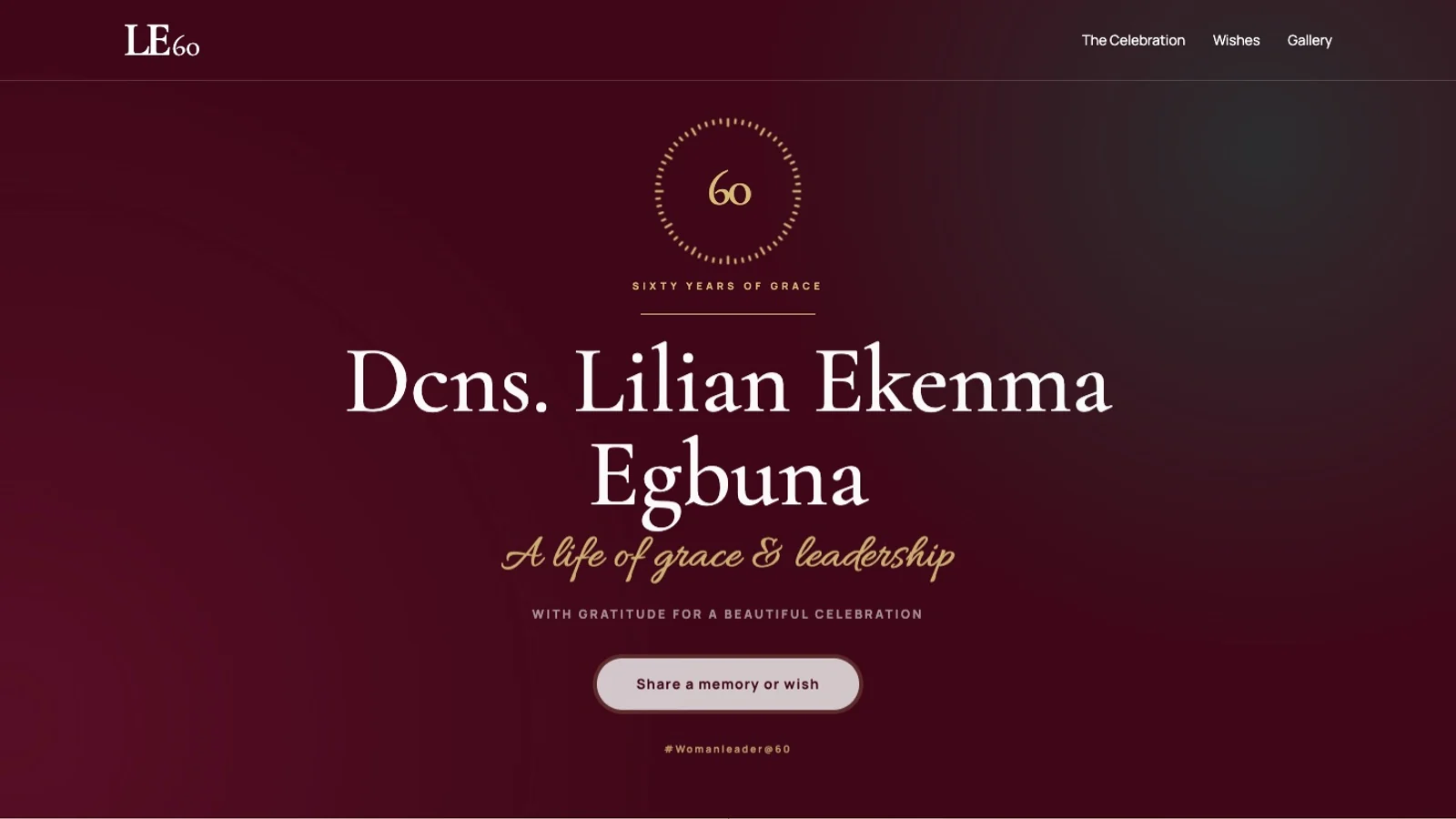 The Egbuna Divine — WL60 website hero section